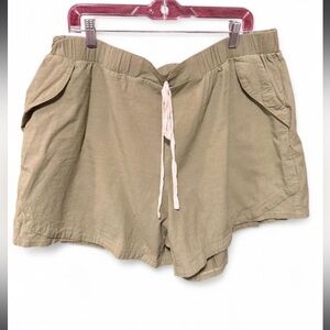SHEIN plus size front tie olive green shorts xxl fits like xl